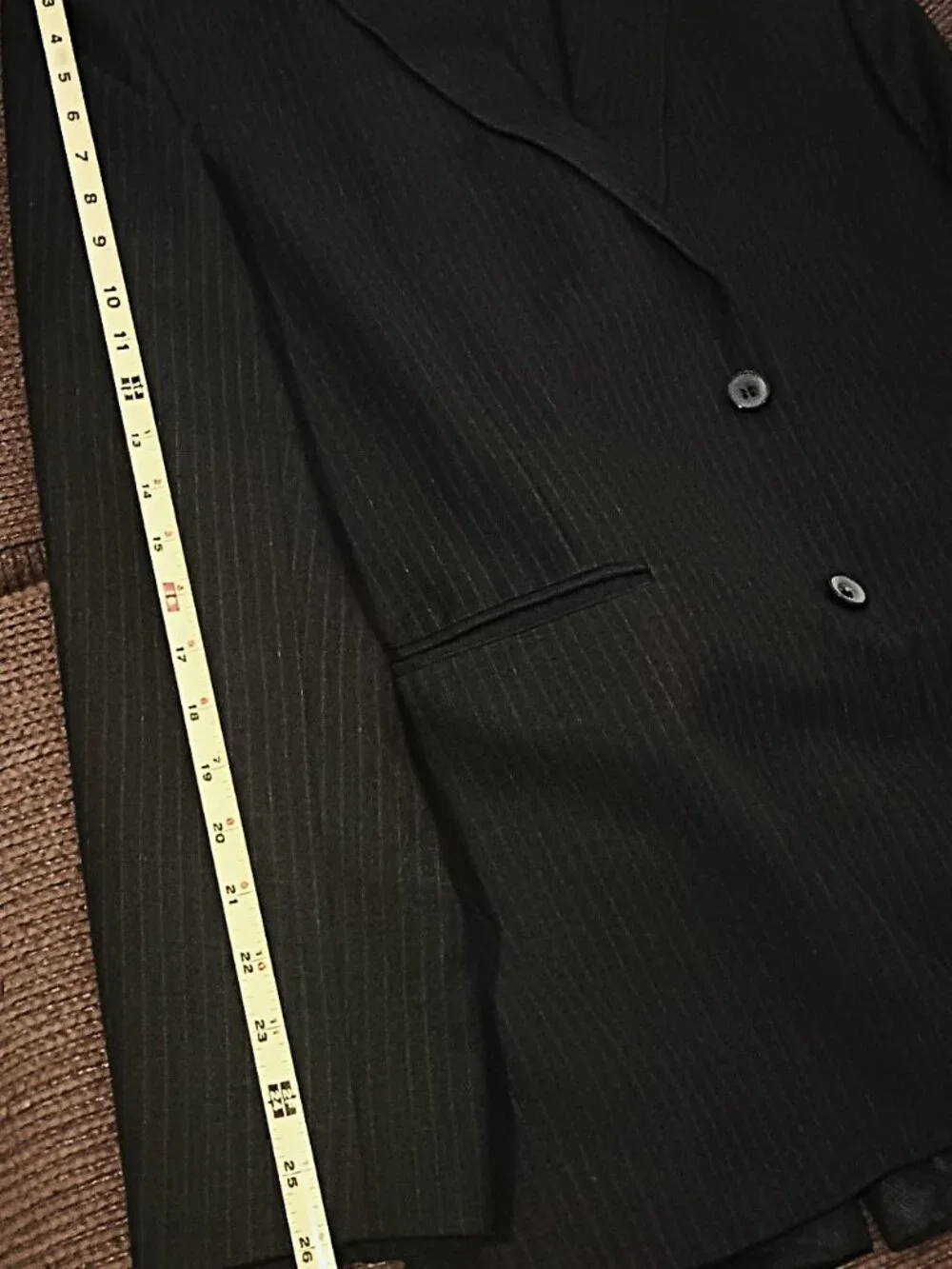 Raymond Paldi Men Grayish Brown Pinstripe 2 Piece Slim Fit Suit   46R